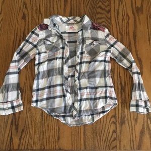Girls long sleeve plaid shirt